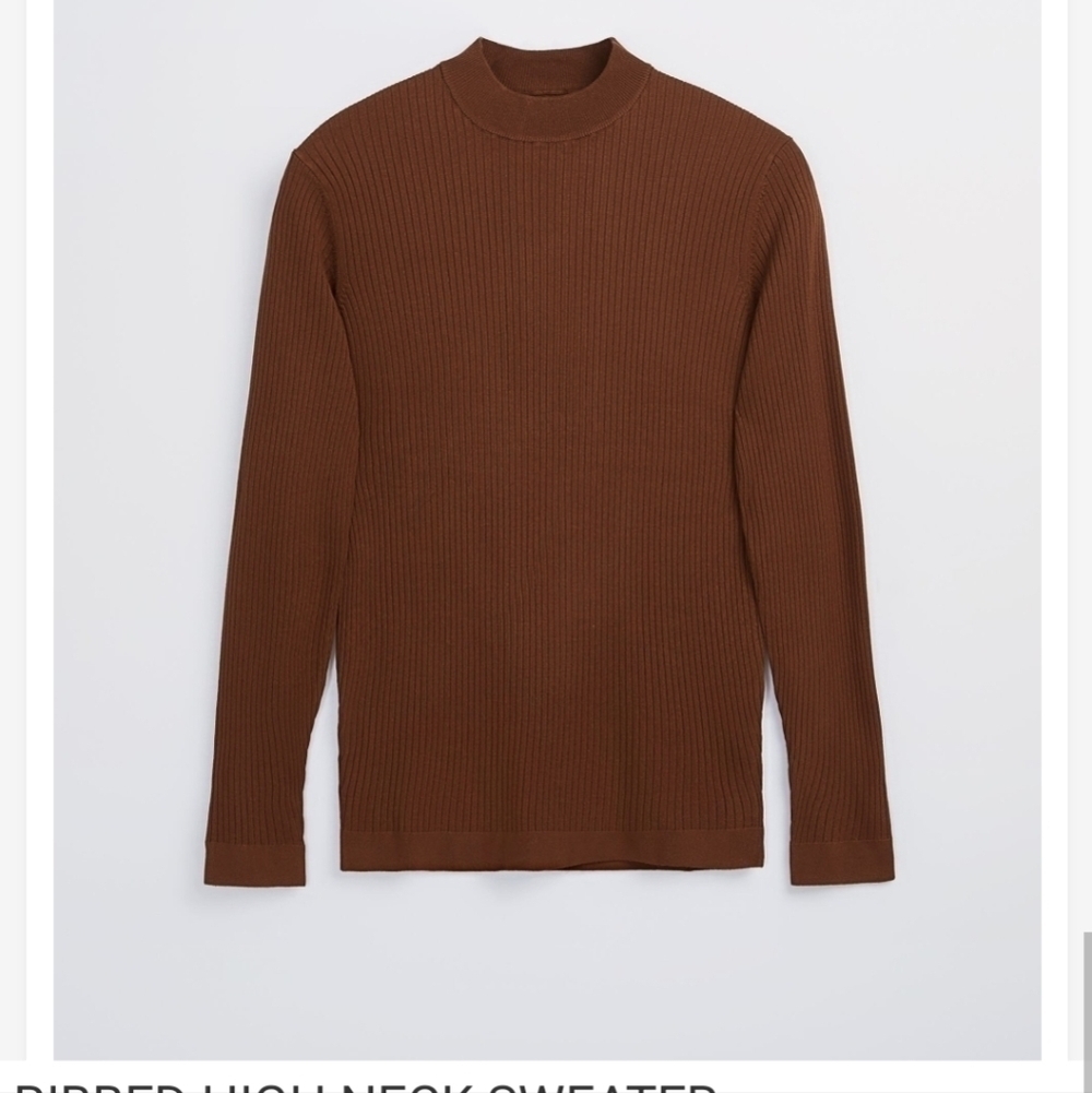 Zara Ribbed High Neck Sweater Man - Picture 6 of 6